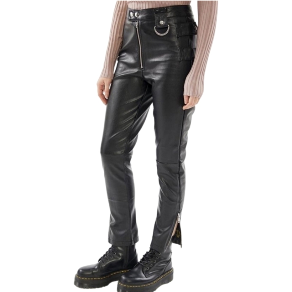 UO Vegan Leather Biker Pants Sz 2